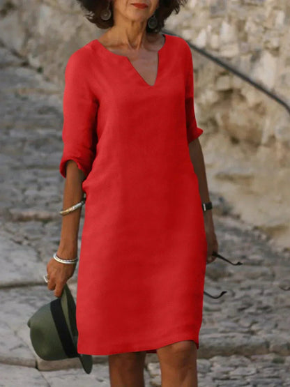 Women's V-Neck Elegant Everyday Maxi Dress — front view