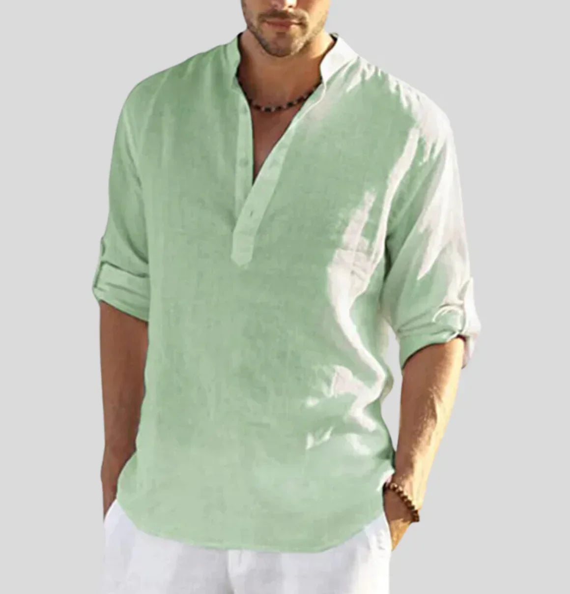 Arnaud Men's Linen Henly Shirt — product view