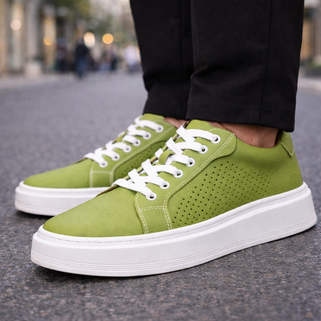 Men's Orthopedic Italian Leather Sneakers — front view