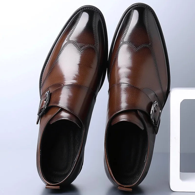 Men's Vegan Leather Lace-Up Dress Shoes — close-up