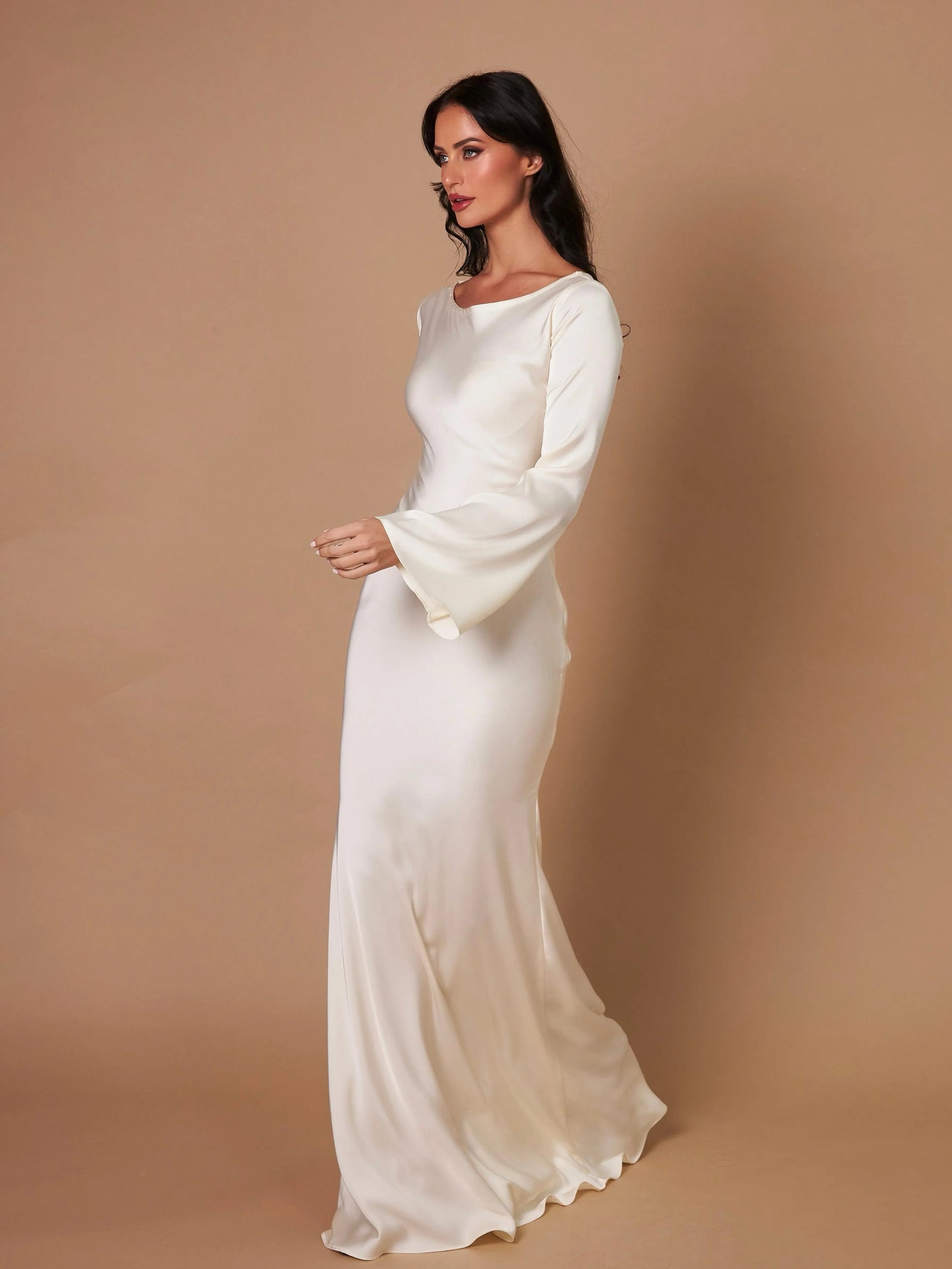 Women's Satin Formal Evening Maxi Dress — product view