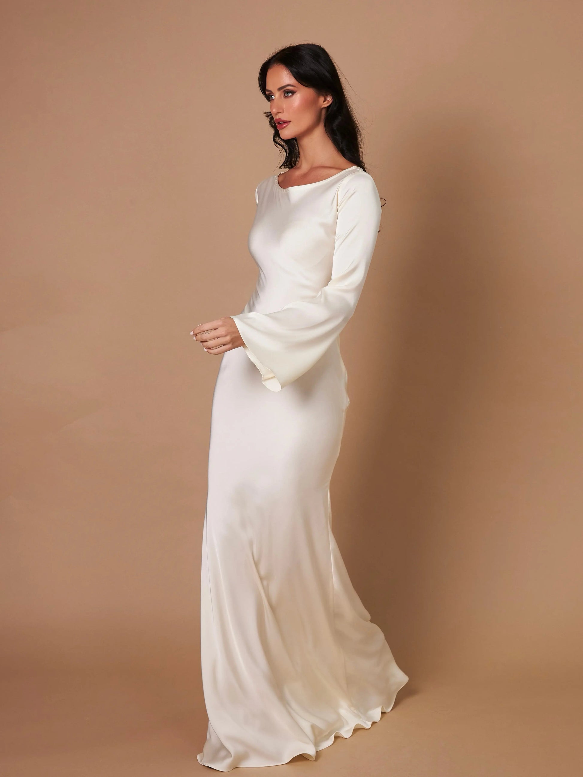 Women's Satin Formal Evening Maxi Dress — product view