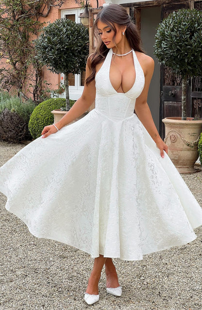 Women's Embroidered Wedding Guest Maxi Dress — detail view