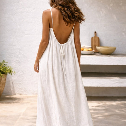 Women's Linen Summer Maxi Dress — side view