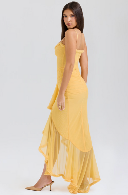 Women's Lace Wedding Guest Maxi Dress — close-up