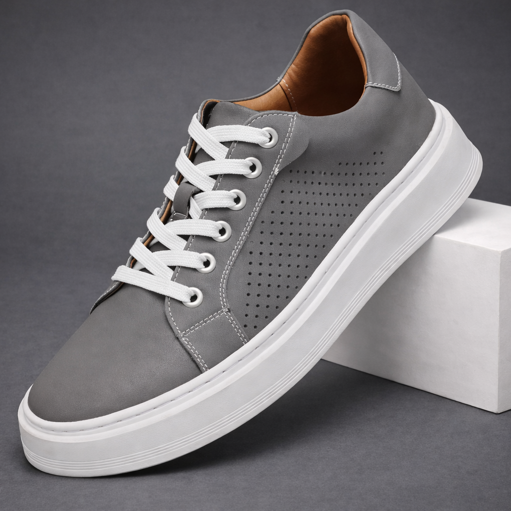 Men's Orthopedic Italian Leather Sneakers — detail view
