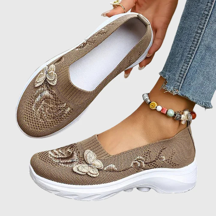 Women's Embroidered Slip-On Sneakers — detail view