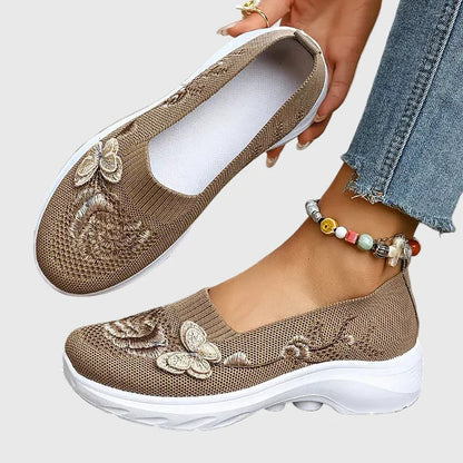 Women's Embroidered Slip-On Sneakers — detail view