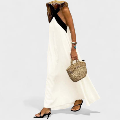 Women's Cross-Neck Evening Maxi Dress — detail view