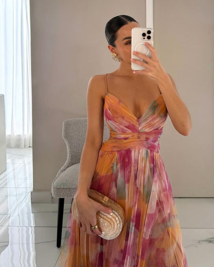 Women's Floral Print Summer Maxi Dress — product view