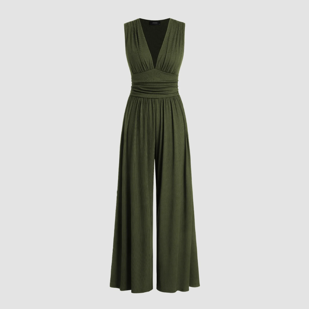 Women's Wide-Leg Casual Day Wear Jumpsuit — detail view