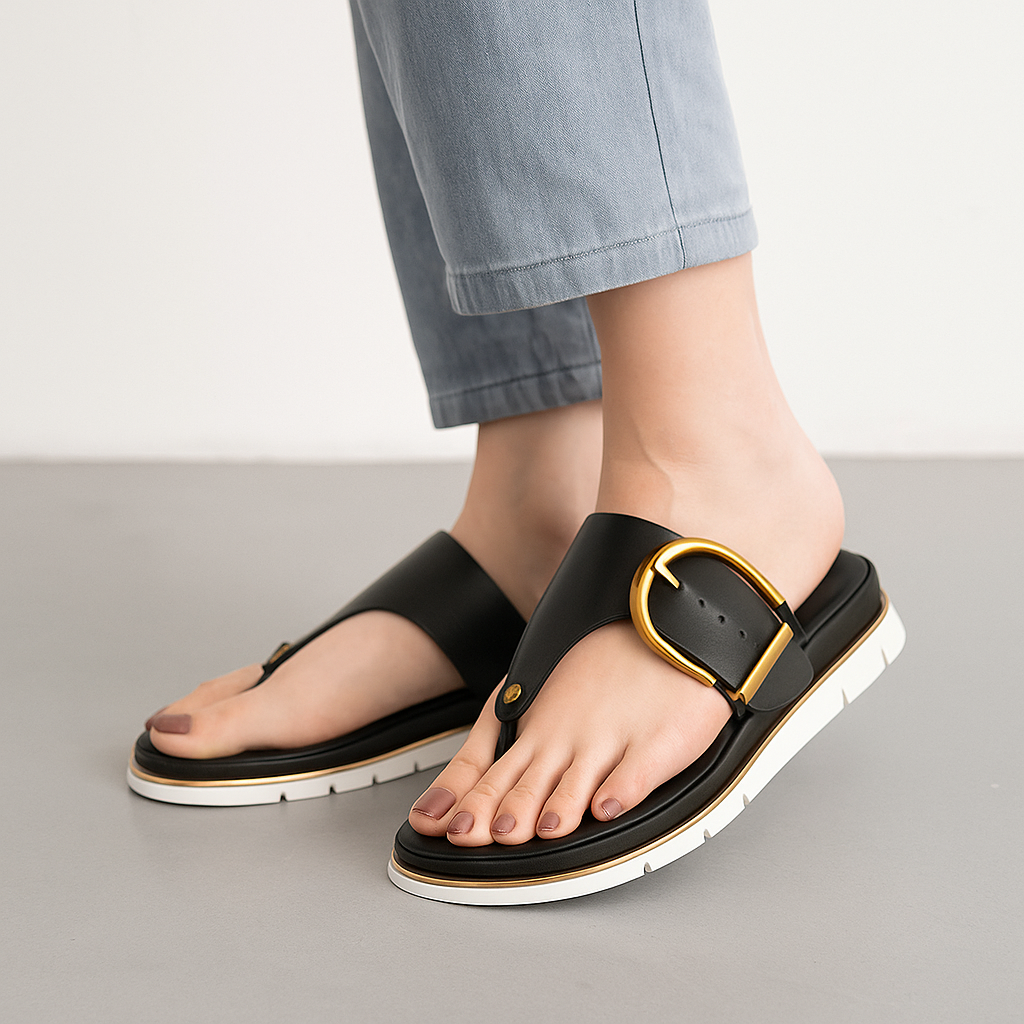 Buckle Strap Thong Sandals for Women — detail view