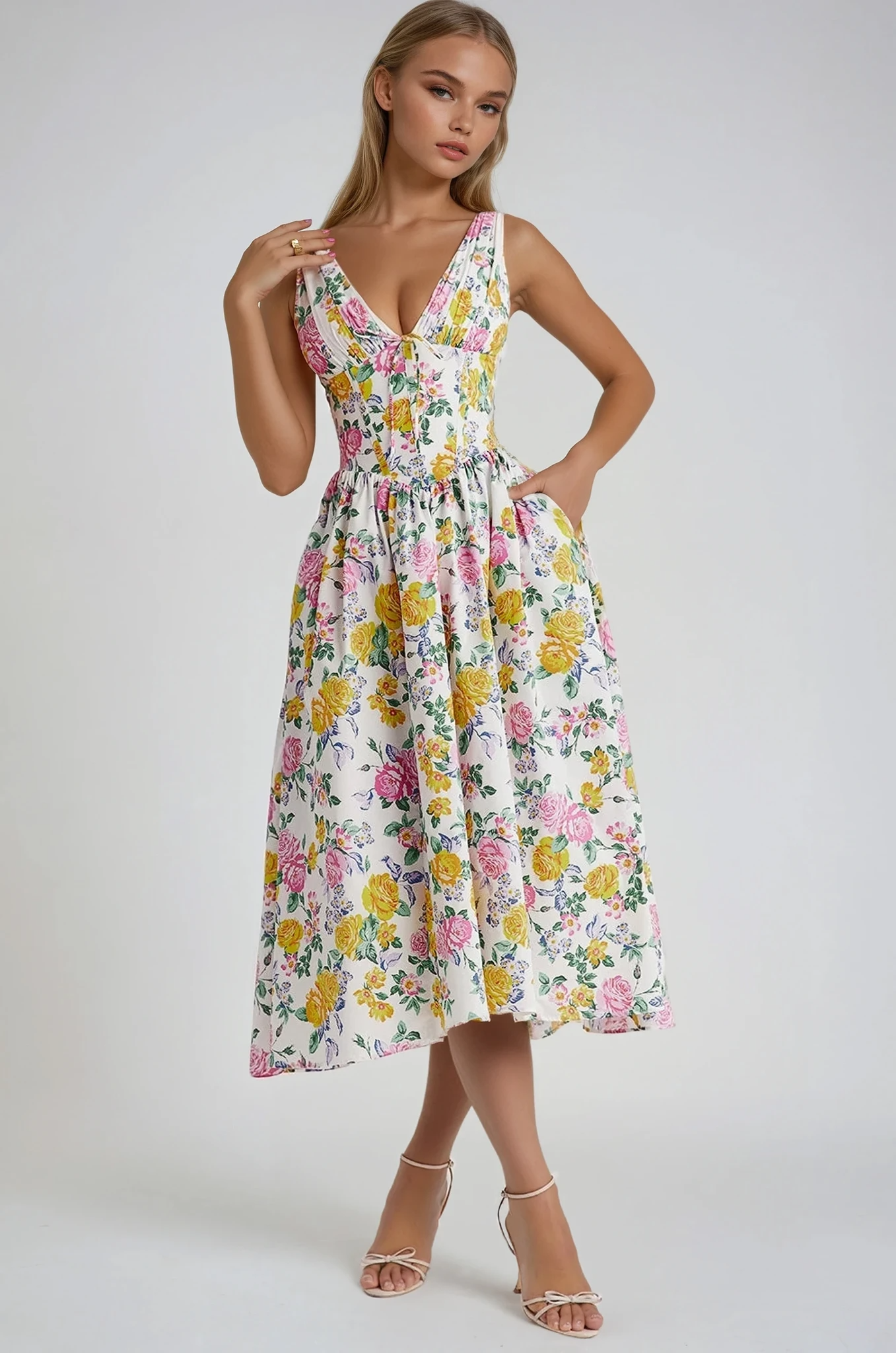 Women's Flowy Vacation Summer Dress — front view