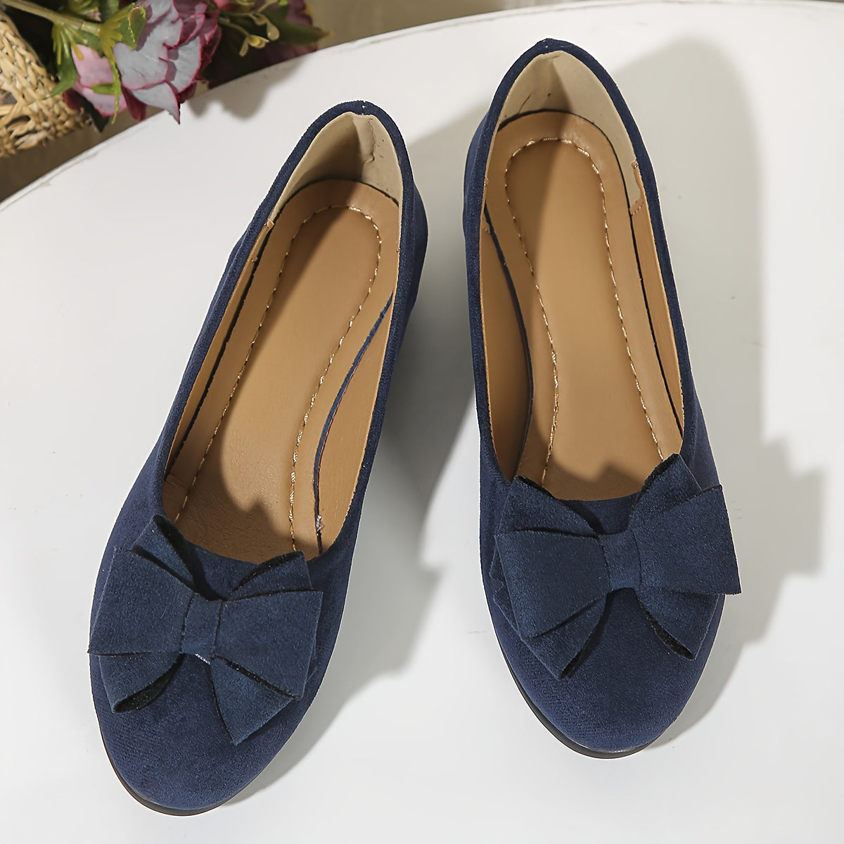 Women's Bow Round-Toe Ballet Flats — side view