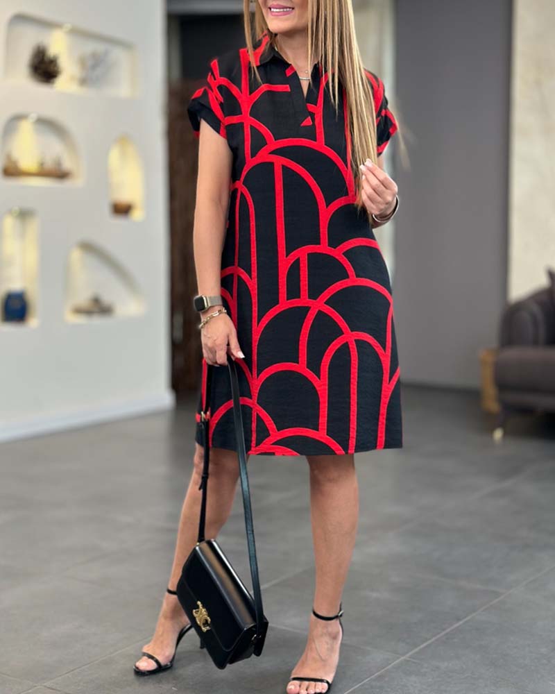 Women's Short Sleeve Casual Midi Dress — front view