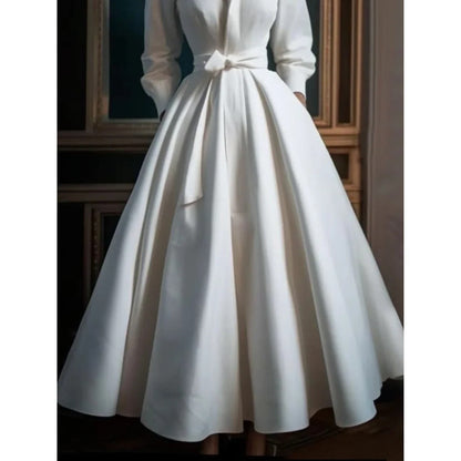 Long Sleeve A-Line Midi Dress – Women's Day-to-Evening Dress | Celina