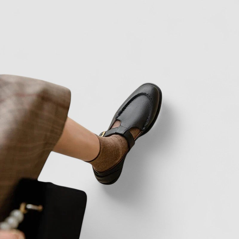 Women's Orthopedic Square Toe Mary Jane Shoes — close-up