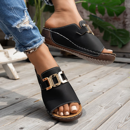 Women's Cushioned Strap Sandals — close-up