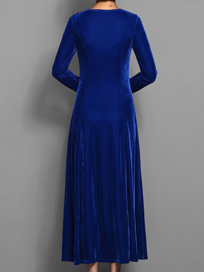Women's Velvet Evening Midi Dress — product view