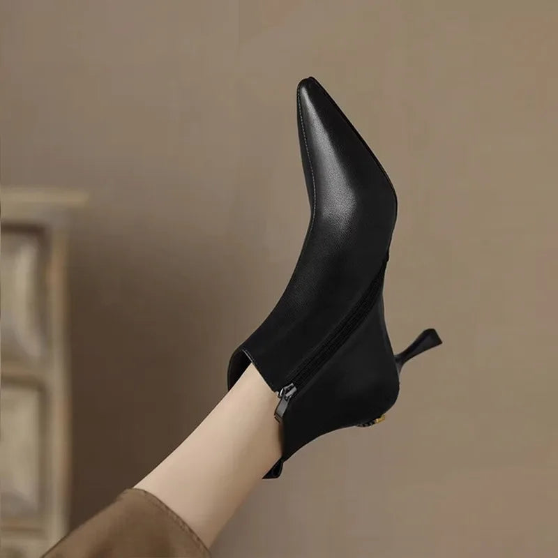 Women's Kitten Heel Boots — side view
