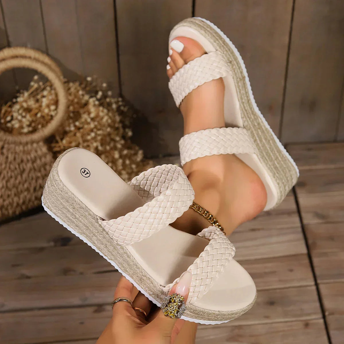 Women's Cushioned Wedge Sandals — product view
