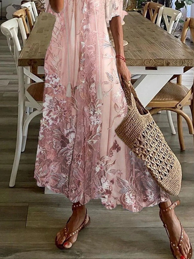 Women's Floral Summer Maxi Dress — detail view
