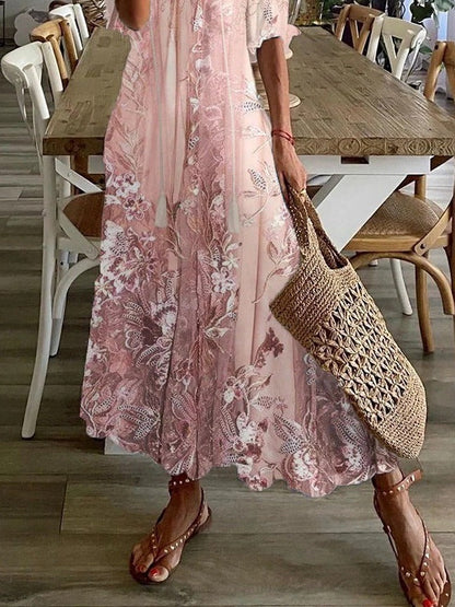 Women's Floral Summer Maxi Dress — detail view
