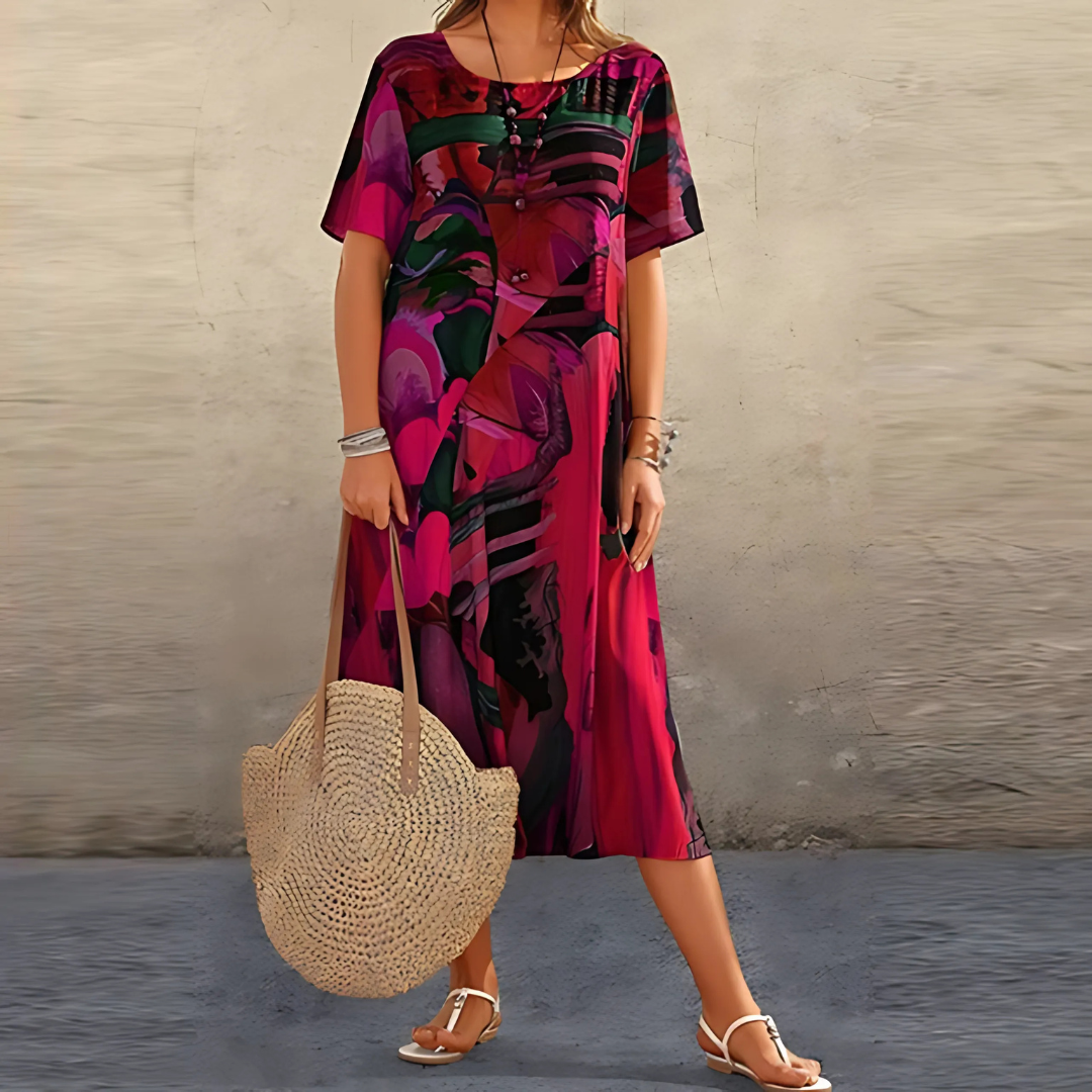 Women's Floral Casual Midi Dress — detail view