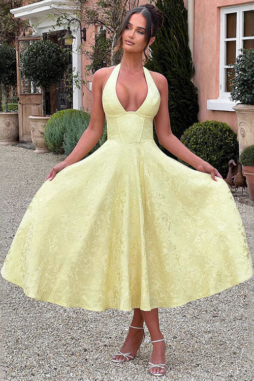 Women's Jacquard Formal Evening Maxi Dress — product view