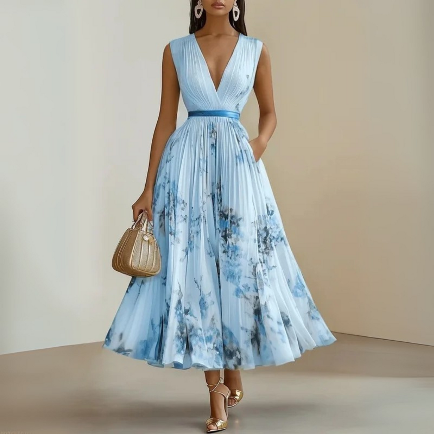 Women's Flowy Summer Maxi Dress — side view