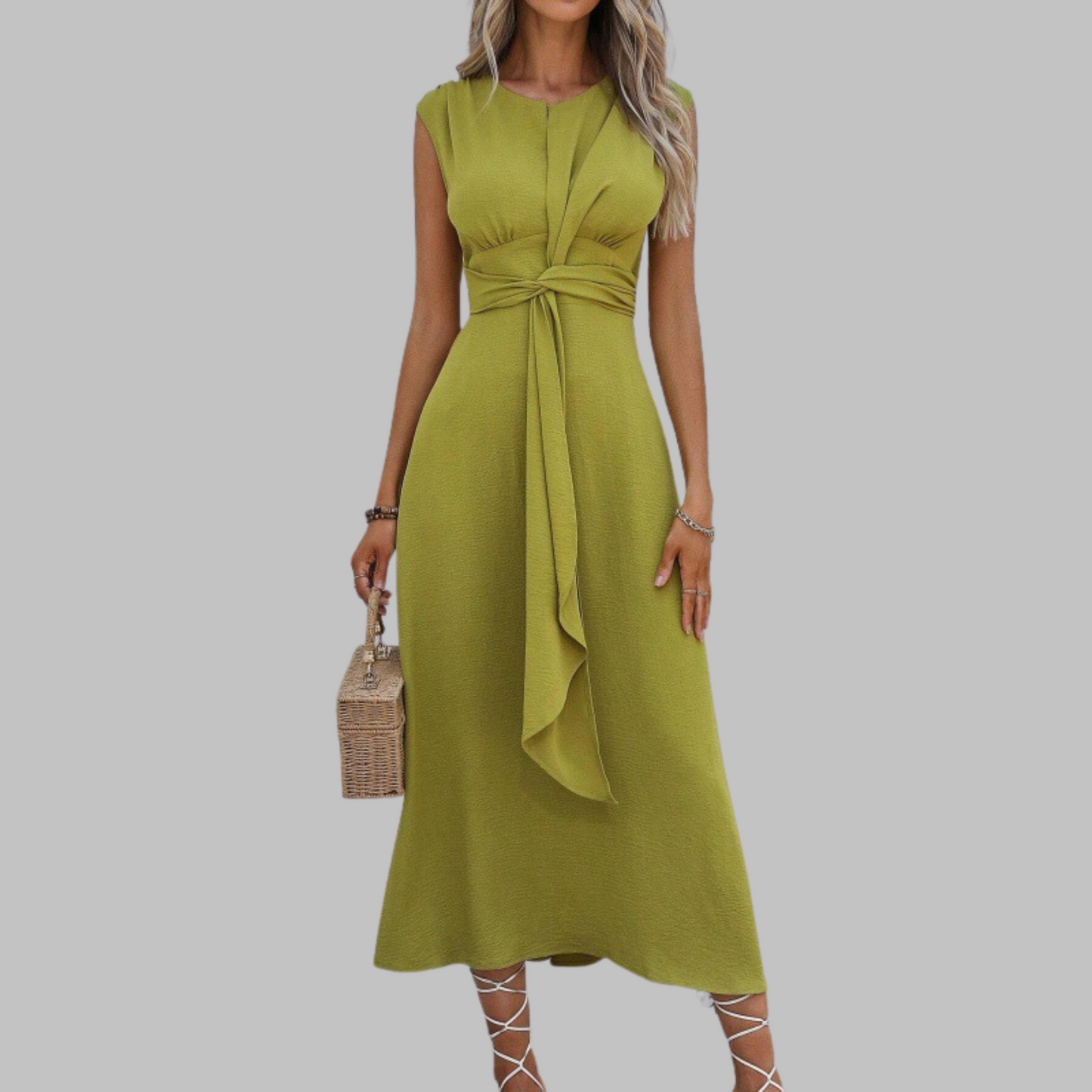 Sleeveless Tie-Waist Maxi Dress for Women
