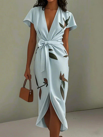 Women's Wrap Occasion Wear Midi Dress — product view
