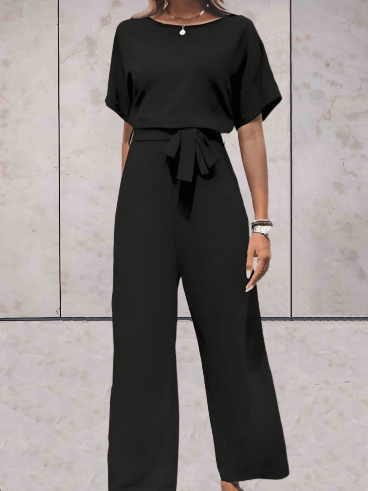 Women's Short Sleeve Two-Piece Casual Set — front view