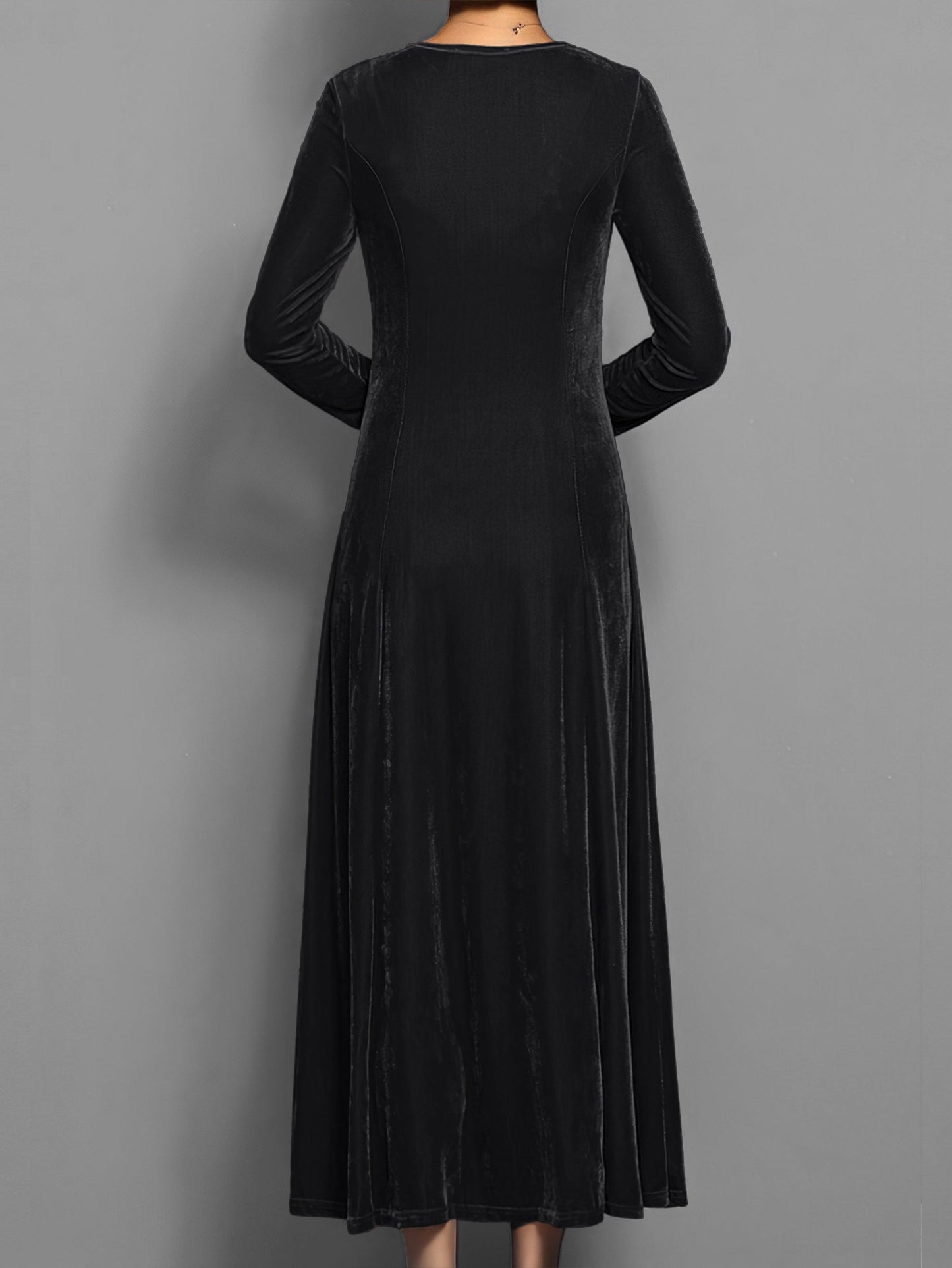 Women's Velvet Evening Midi Dress — close-up