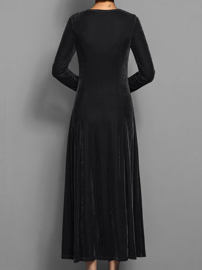 Women's Velvet Evening Midi Dress — close-up