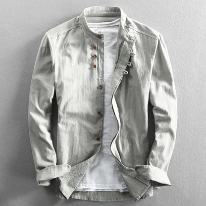 Button-Up Linen Shirt for Men