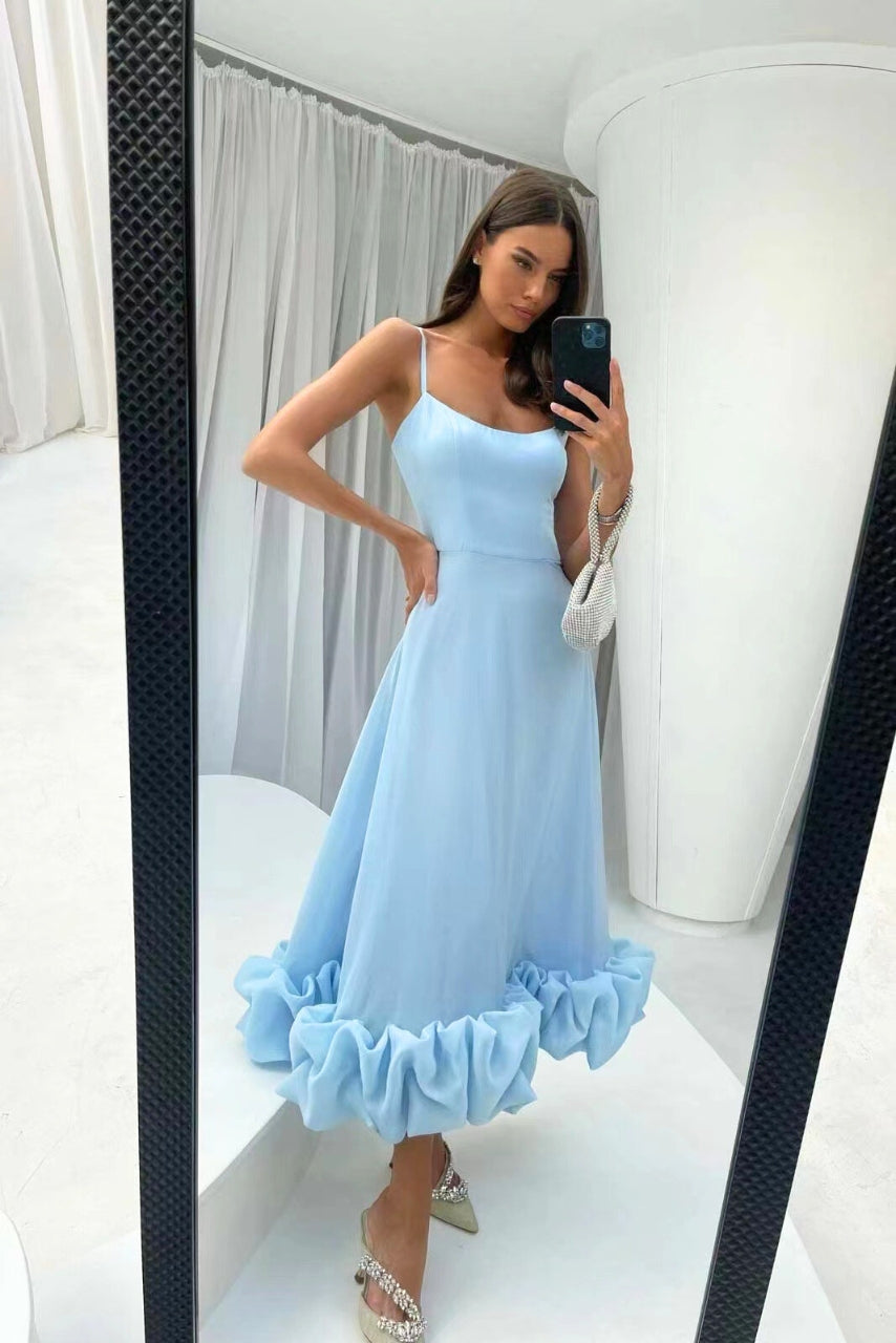 Women's Flowing Wedding Guest Maxi Dress — close-up
