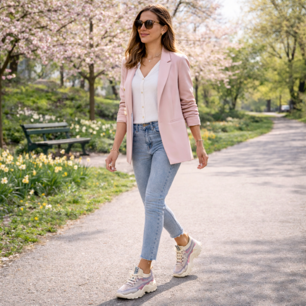Women's Breathable Mesh Walking Sneakers — side view