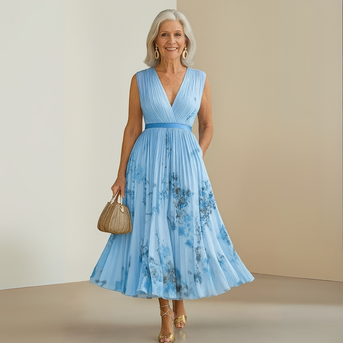 Women's Flowy Summer Maxi Dress — close-up