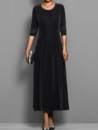 Women's Velvet Evening Midi Dress — side view