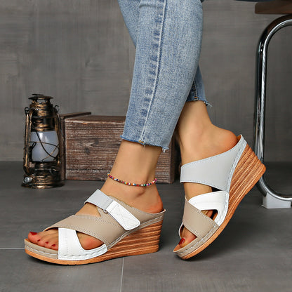 Women's Platform Wedge Slide Sandals — side view