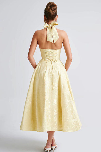 Women's Jacquard Formal Evening Maxi Dress — side view