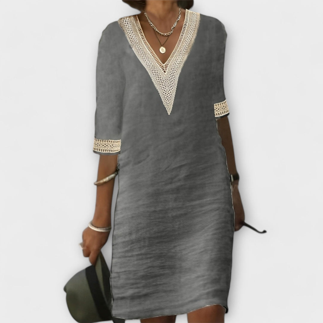 Women's Crochet Boho Vacation Maxi Dress — detail view