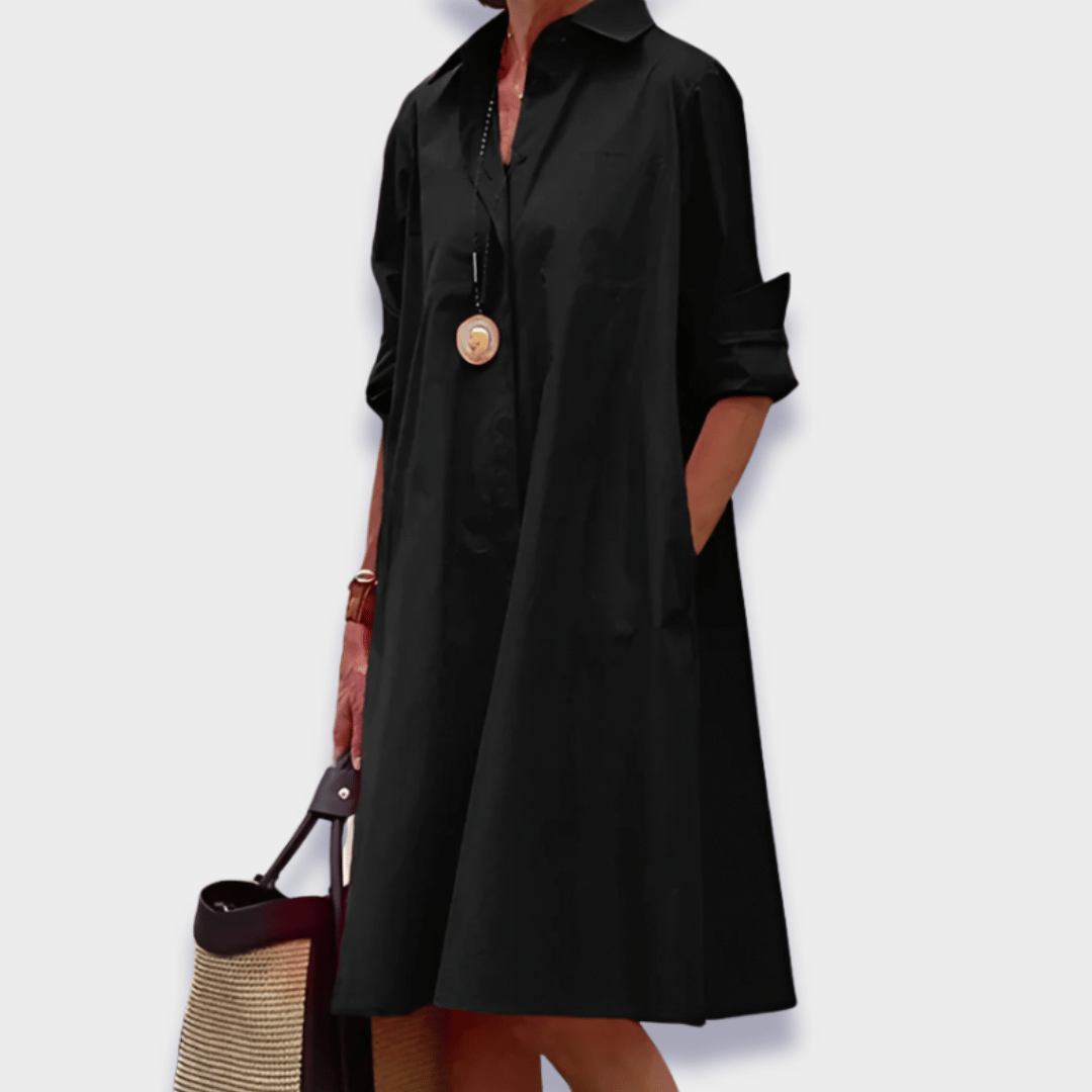 Women's Casual Polo Midi Dress — product view