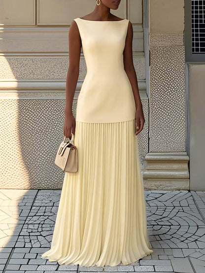 Sleeveless Pleated Maxi Dress for Women