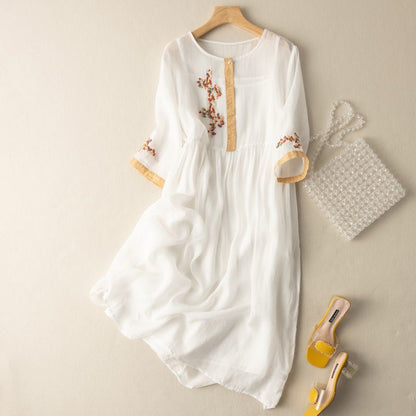 Women's Patterned Casual Summer Midi Dress — product view
