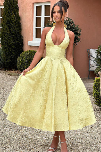 Women's Jacquard Formal Evening Maxi Dress — product view