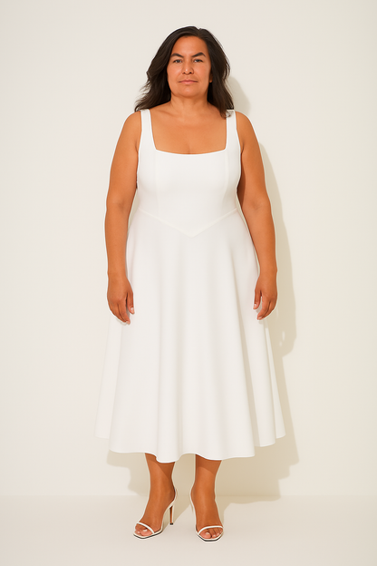 Women's Flowy Event Midi Dress — front view