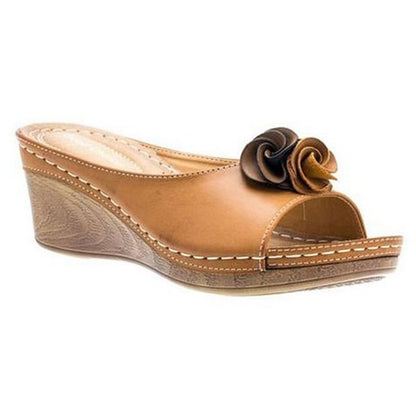 Women's Ergonomic Cushioned Wedge Sandals — close-up