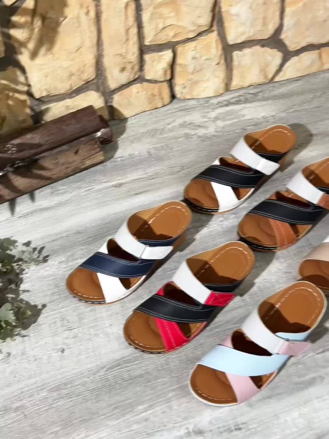 Women's Platform Wedge Slide Sandals — product view